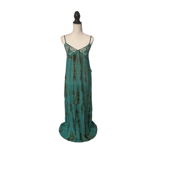 Venus maxi empire style dress, green and teal, size 4 - Picture 13 of 13